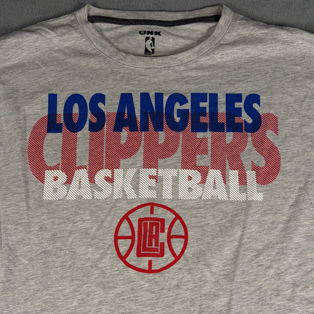 UNK NBA Los Angeles Clippers Basketball Long Sleeve Shirt Mens 2XL Gray Graphic